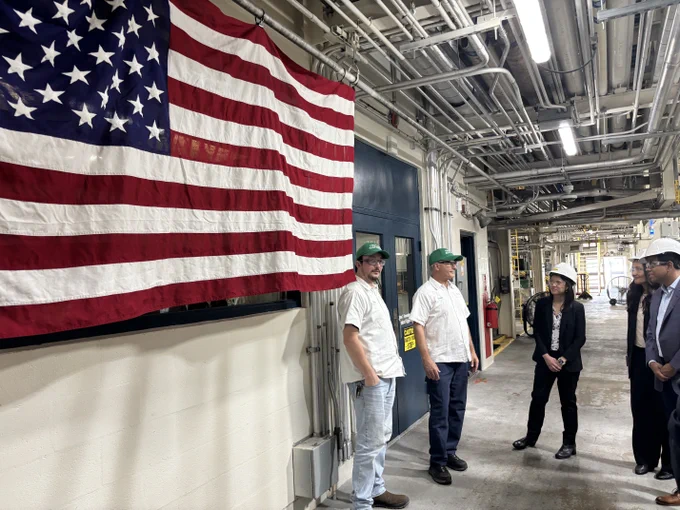 American flag at Manus facility