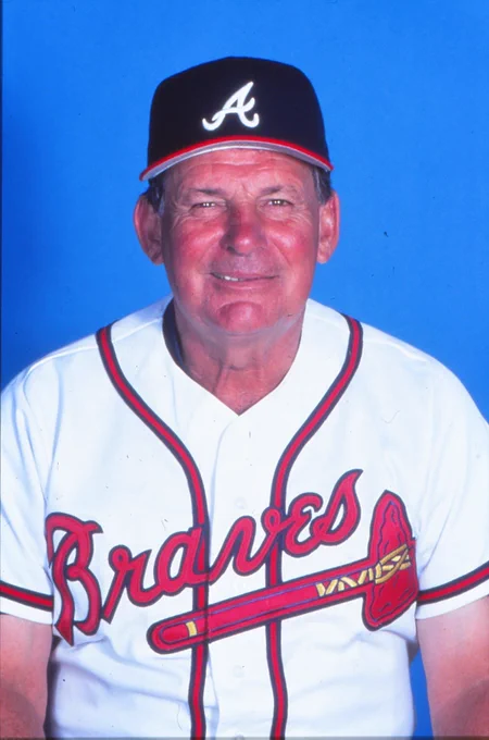 Color portrait of Bobby Cox, manager of the Atlanta Braves