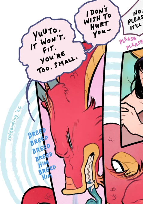 crop of a larger illustration, just cut in to captain's face, gritting his teeth; he's saying, "Yuuto. It won't fit. You're too. Small. I don't wish to hurt you." meanwhile all that's going through his head is breed breed breed breed him breed him