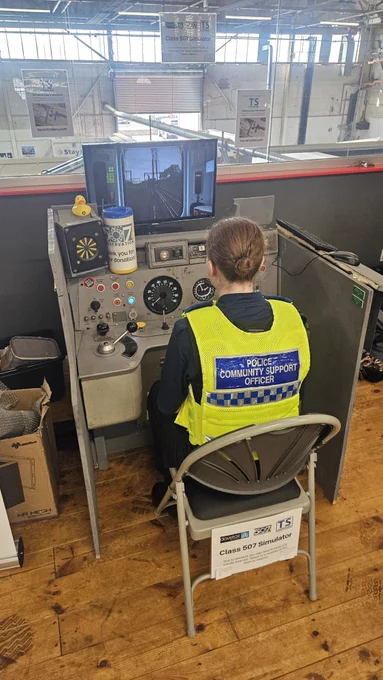 Police Community Support Officer tries the 507 simulator