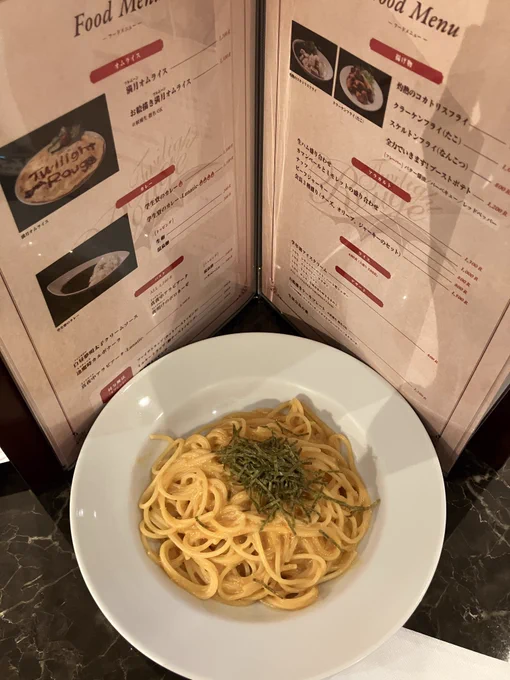 白昼夢明太子クリームソースのパスタをいただきました！
とても明太子が効いてちょっとピリッとする感じで美味しくいただけました！
何やらとある候補生も召し上がった様で大変嬉しゅうございました‼️