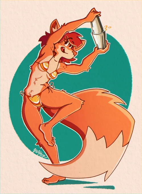 Anthro Fox shaking the best cocktail ever made!