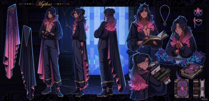 Mythos Reference Sheet - Glow ver.
Art by @Sphenodaile