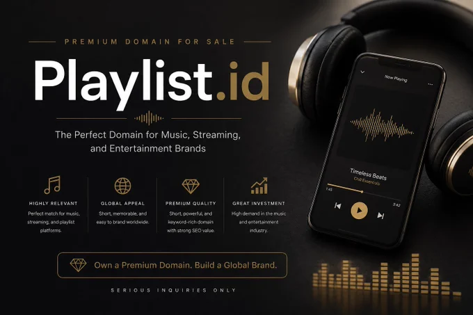 Playlist.id is a premium, highly brandable domain perfectly suited for music streaming platforms, playlist apps, podcast networks, entertainment brands, DJ communities, and digital audio startups. The word “playlist” is globally recognized and strongly connected to modern music culture, streaming services, and personalized entertainment experiences.
Short, memorable, and keyword-rich, Playlist.id offers strong SEO value and excellent branding potential for businesses targeting the fast-growing music, audio, and entertainment industry. A rare digital asset built for a modern global brand.