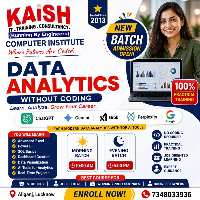 Best data analytics training institute in lucknow-kaish