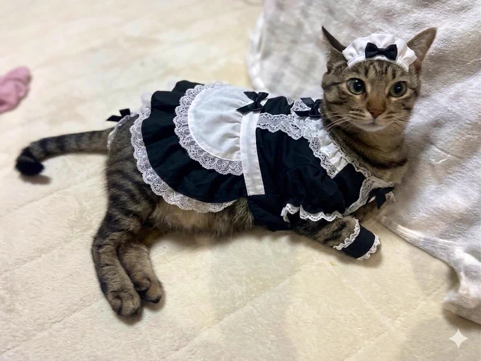 メイド服の猫 (※AI生成)