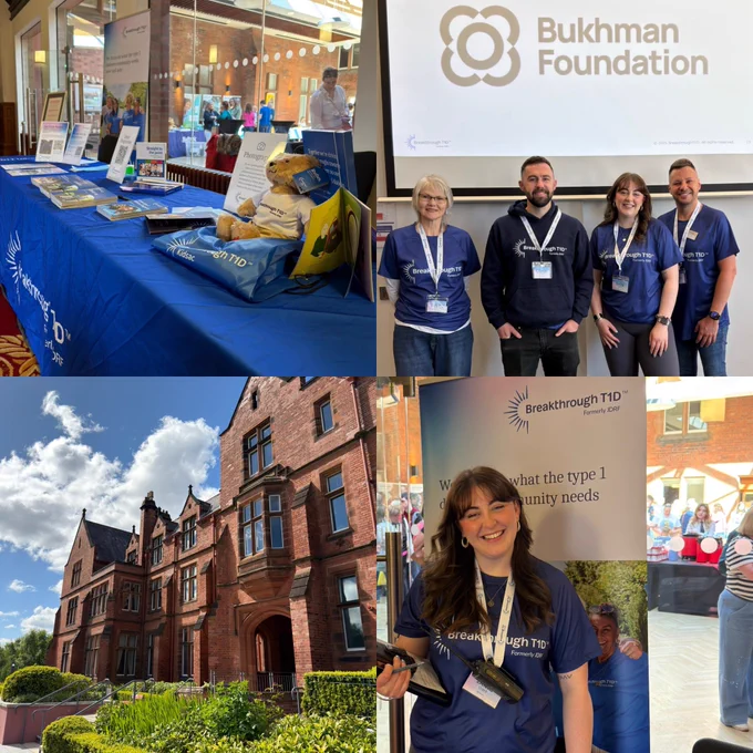 Collage of photos from Breakthrough T1D UK Belfast Discovery Day (group photos, speakers, volunteers, venue)
