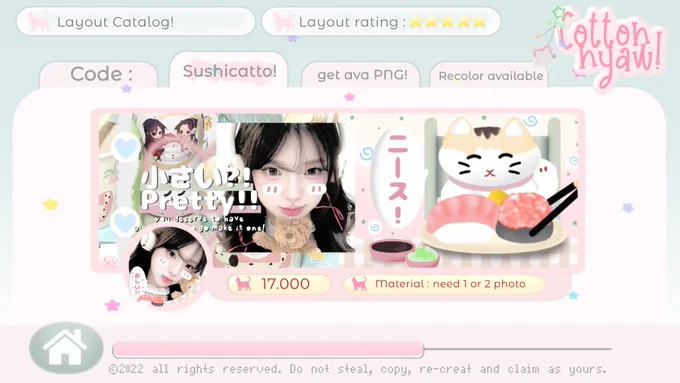 Sushicatto : 17.000 (get ava PNG)
not available for wabis
