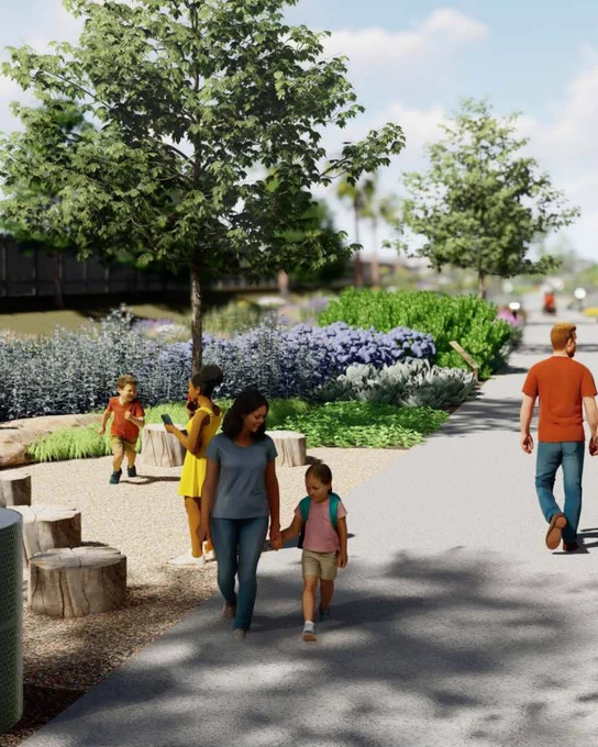 Rendering of the 10th Street Greenbelt Walking Path project
