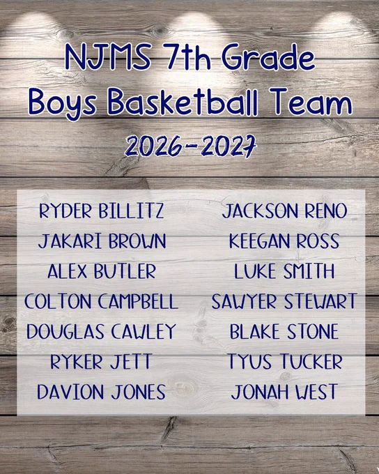 7th grade boys basketball list