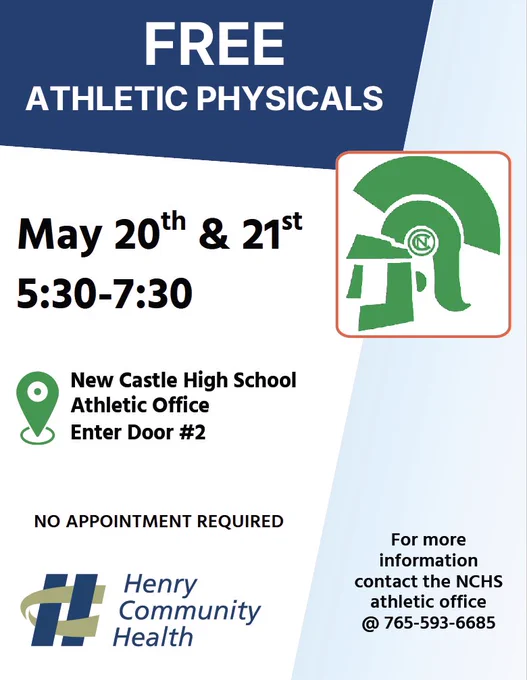 Free Athletic Physicals flyer