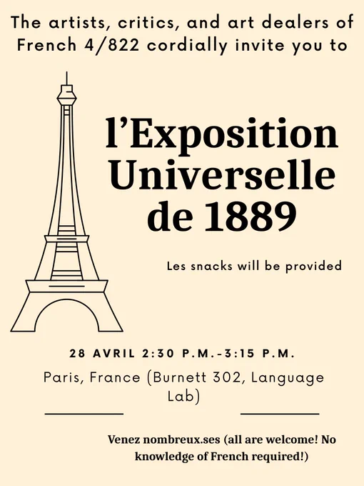 Poster for l'Exposition Universelle de 1889