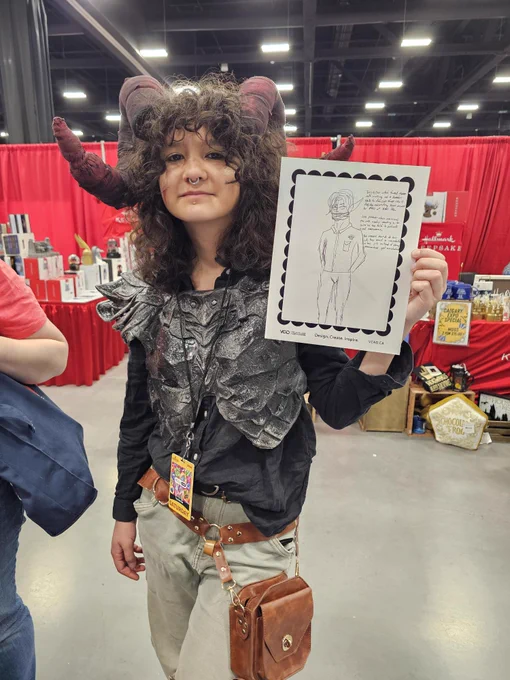 Photo from VCAD’s booth at Calgary Fan Expo showing attendees, cosplayers, and artists engaging in creative activities, character sketch experiences, and interactive design challenges while exploring art, imagination, and community at the event.