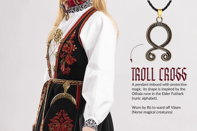 Image showing an item the FMC uses in Feed Me Your Heart. Image shows a Troll Cross pendant. 
