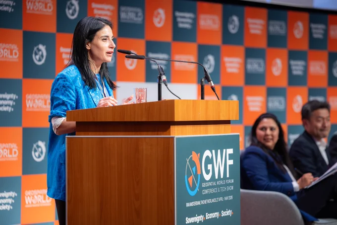 C. Milena A. Lerario, CEO of e-GEOS, at Geospatial World Forum 2026
