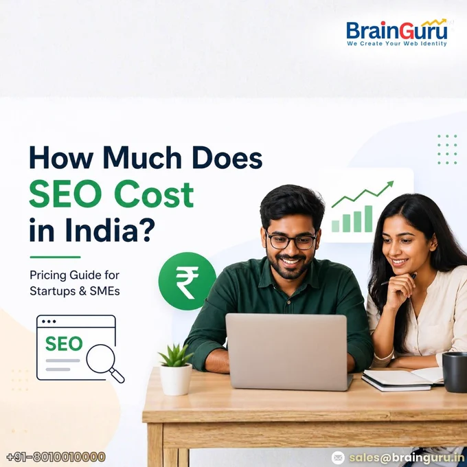  Wondering how much 𝗦𝗘𝗢 𝗰𝗼𝘀𝘁𝘀 𝗶𝗻 𝗜𝗻𝗱𝗶𝗮 in 2026?

If you’ve asked agencies for SEO pricing and received confusing answers, you’re not alone. SEO costs in India can vary widely based on your goals, competition, website size, and the level of strategy required.

Whether you’re a startup, local business, or growing SME, understanding the right SEO budget can help you avoid overspending and focus on ROI.

Typical factors that affect pricing:
✅ Local vs national SEO targets
✅ Website technical issues
✅ Content creation needs
✅ Backlink strategy
✅ Competition in your niche

Many Indian businesses invest anywhere from ₹15,000 to ₹1,50,000  per month depending on scope and growth goals. 

Want a clear breakdown of SEO packages, pricing models, and what to expect?

🔗 Read the full guide: https://blog.brainguru.in/2026/04/seo-cost-india-pricing-guide/
𝗖𝗮𝗹𝗹 -  𝟵𝟭𝟴𝟬𝟭𝟬𝟬𝟭𝟬𝟬𝟬𝟬
#SEOIndia #SEOCostIndia #DigitalMarketing #BusinessGrowth #StartupIndia #SmallBusiness #Google