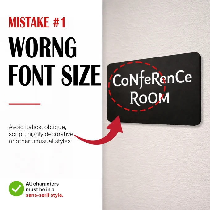 ADA Signs - Wrong Font Size