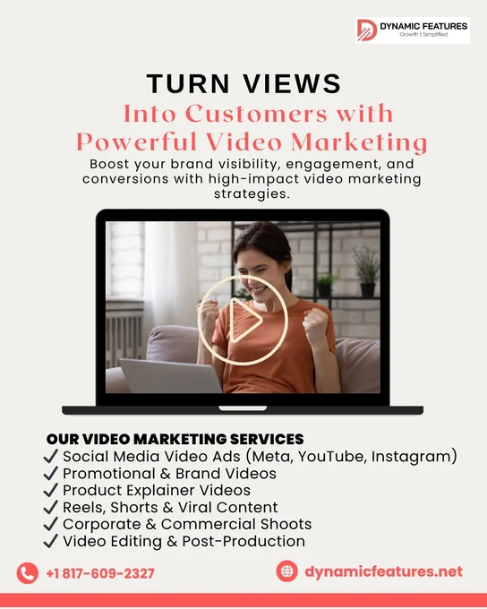 Stop chasing views that don’t convert. 📉
If your content isn’t bringing leads or sales, it’s missing strategy.
At Dynamic Features, we create videos that drive attention, engagement & real results. 🚀
🌐 https://dynamicfeatures.net/
#VideoMarketing #DigitalGrowth #ContentStrategy