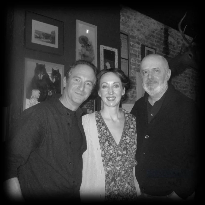 3 people smiling - A.G. Smith, Claire Louise Amias and Jonathan Rigby
