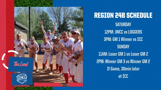 Softball schedule: Saturday 12PM JWCC vs LOGGERS, Sunday games at ICC.