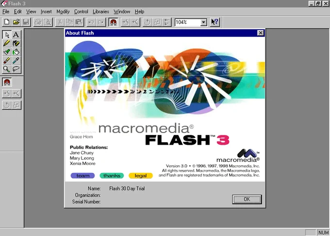 Macromedia Flash 3.0 in 1998