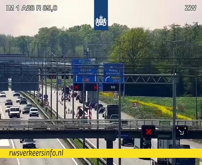 A28 bij Wezep dicht