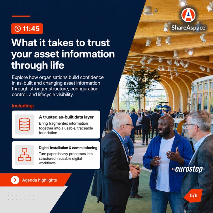 What it takes to trust your asset information through life
Explore how other organisations are building confidence in as-built and changing asset information through stronger structure, configuration control, and a clearer view across the lifecycle.

Including:

- A trusted as-built data layer for asset information management

Bringing fragmented information together into a usable, traceable foundation across projects, sites, and operations.

- Digital Installation and Commissioning Manual at Siemens Energy

Turning paper-heavy commissioning processes into structured, reusable digital workflows across the deployment lifecycle.