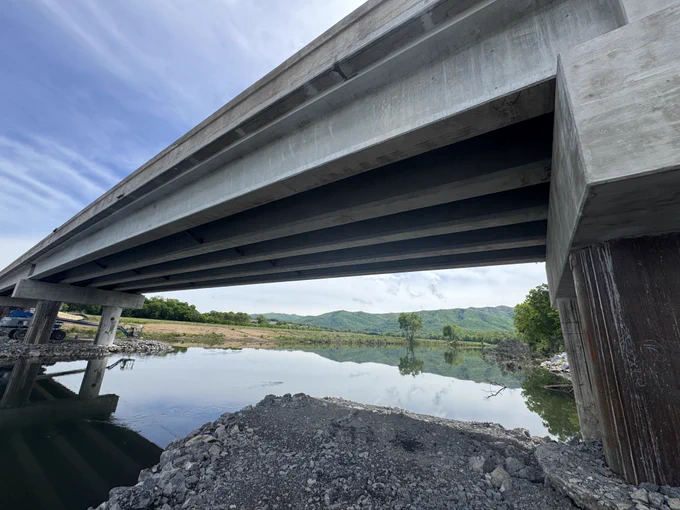 SR 353 bridge in Washington County. Low angle.