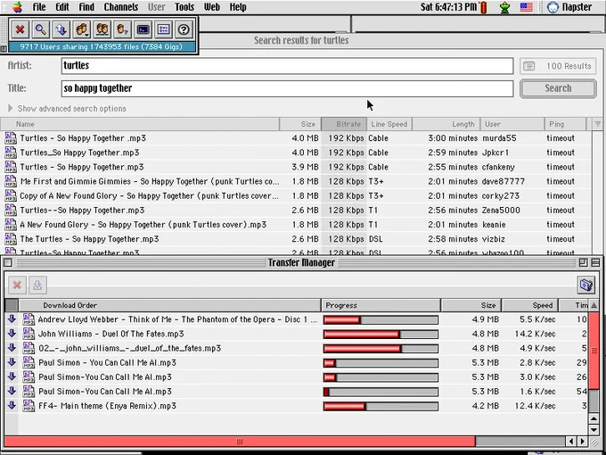 Napster GUI