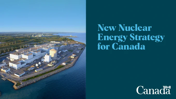 Darlington Nuclear Generating Station with text overlay “Nuclear Energy Strategy for Canada”