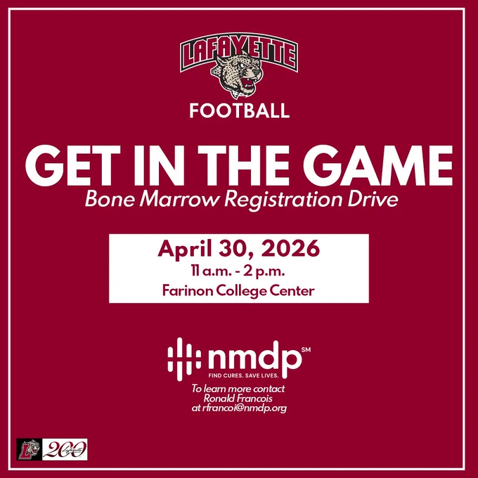Bone marrow testing drive: Thursday April 30, 11 a.m. to 2 p.m. Farinon College Center