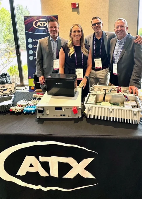 (L to R) Rick Hodgskiss, Christine Brannan, Jay Lee and Mike Whitley and ATX Networks products at CableLabs Tech Summit 2026