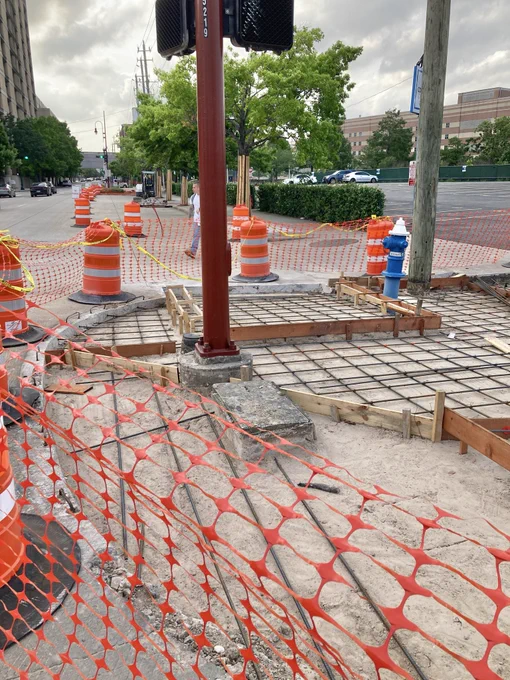 Concrete form work along Commerce St at Elysian