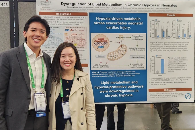 Mason Wong and Dr. Tina Findley at poster session.