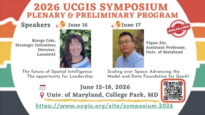 2026 UCGIS Symposium Plenary speakers and Preliminary program are available