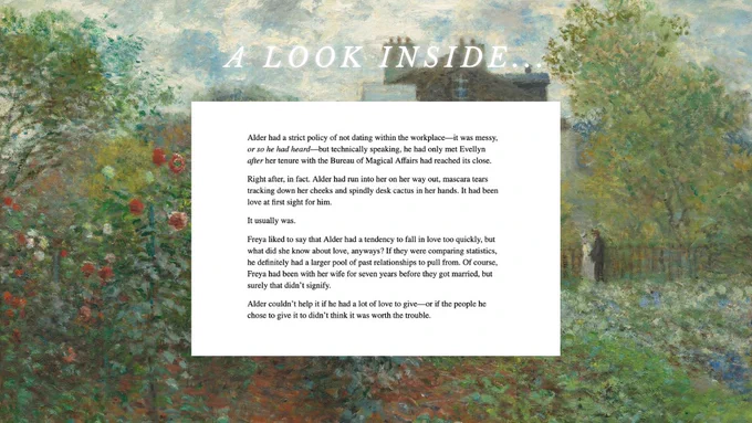 A look inside, with an excerpt from the project
