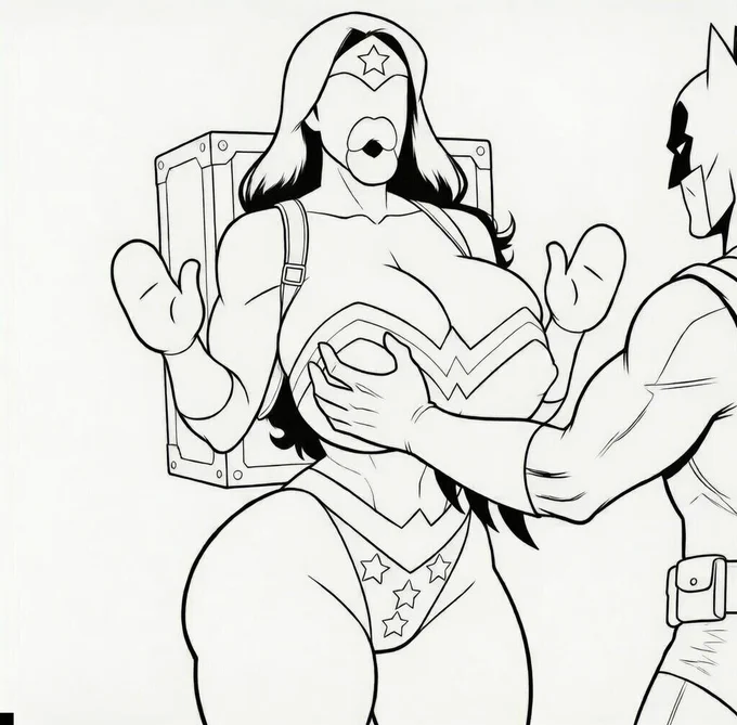 wonder woman, bondage, bdsm, dollification, bimbofication, batman
