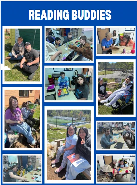 photo collage of students reading together