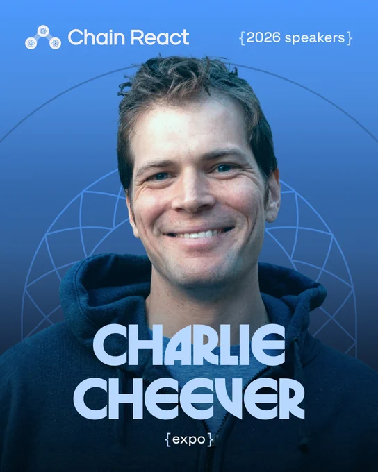 Image announcing Charlie Cheever as a speaker at Chain React 2026
