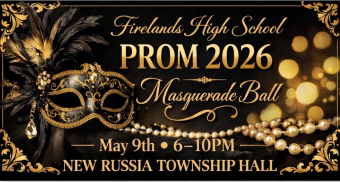 Prom advertisment for Masquerade Ball.