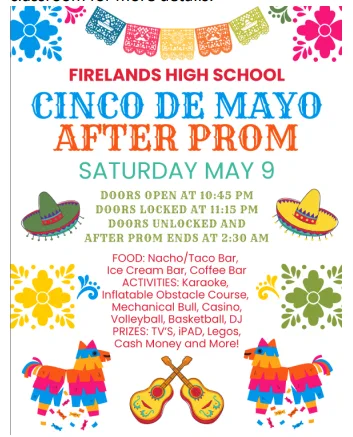 Advertisment for FHS After Prom: Cinco De Mayo on May 9