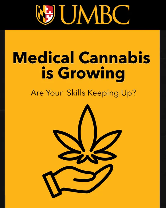 Text reads: “Medical cannabis is growing—are your skills keeping up?” on a modern background suggesting healthcare or cannabis education.