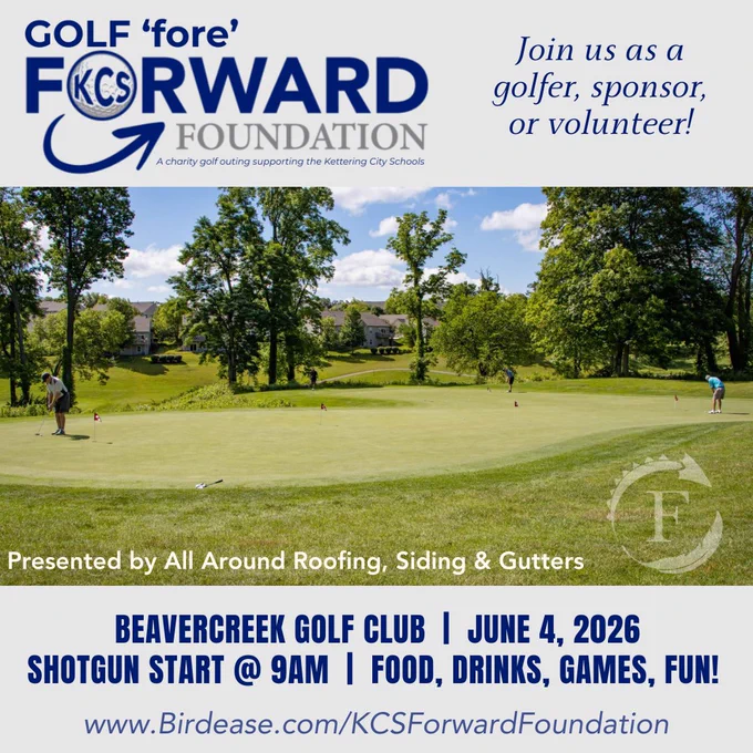 Save the Date graphic with information about Golf 'fore' KCS Forward Foundation 