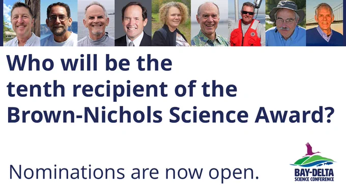 Graphic that reads "Who will be the tenth recipient of the Brown-Nichols Science Award? Nominations are now open."