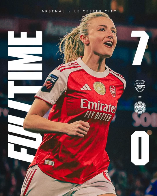 Full Time: Arsenal 7-0 Leicester City