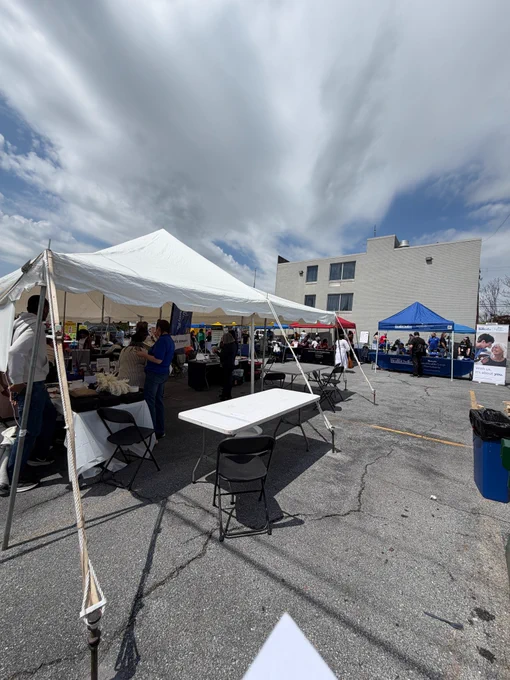A photo of the layout of many tents and people attending Disability Pride Harrisburg.