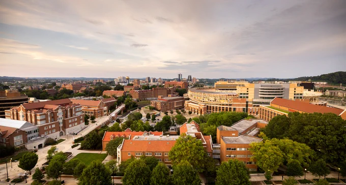 aerial view of the university of tennessee knoxville campus