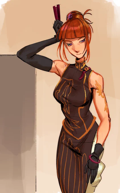 digital illustration of a colored sketch of Ushiromiya Eva from Umineko When They Cry