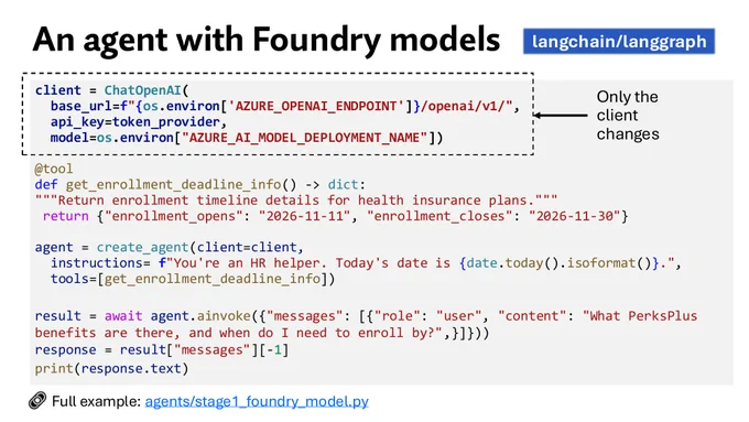 Langchain code with Foundry models