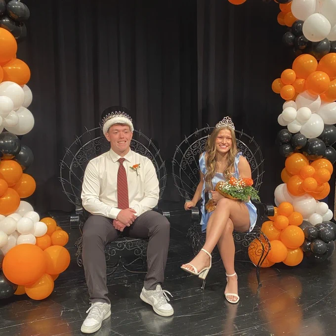Orange and black